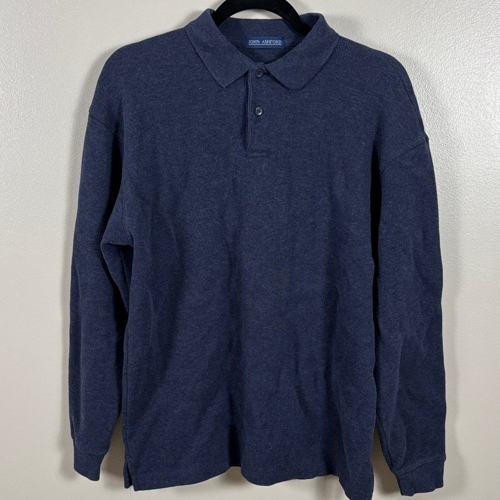 John Ashford Dark Blue Long Sleeve Polo Medium